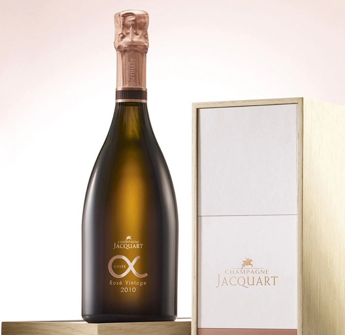Вино Розе Шампанско Жакар Розе Алфа 2010 в кутия за подаръци 0.750 - Champagne Wine Shop